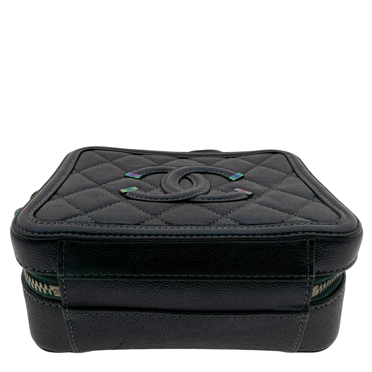Chanel Filigree Vanity Case Bag Small Metallic Blau Grün limitiert/ sehr gut Chanel