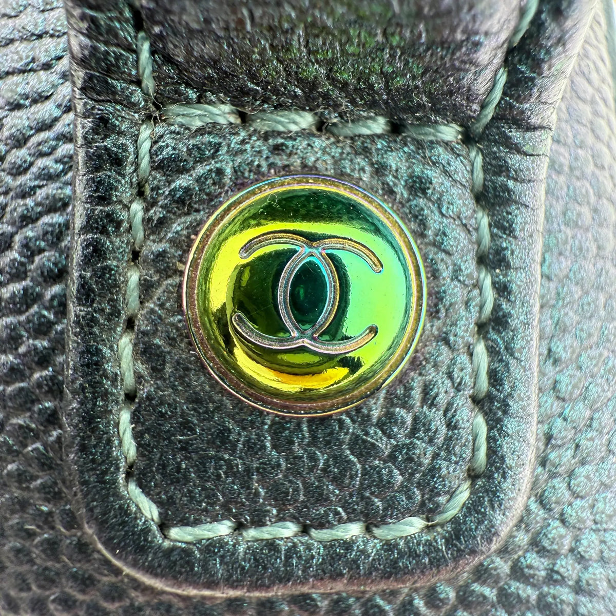 Chanel Filigree Vanity Case Bag Small Metallic Blau Grün limitiert/ sehr gut Chanel