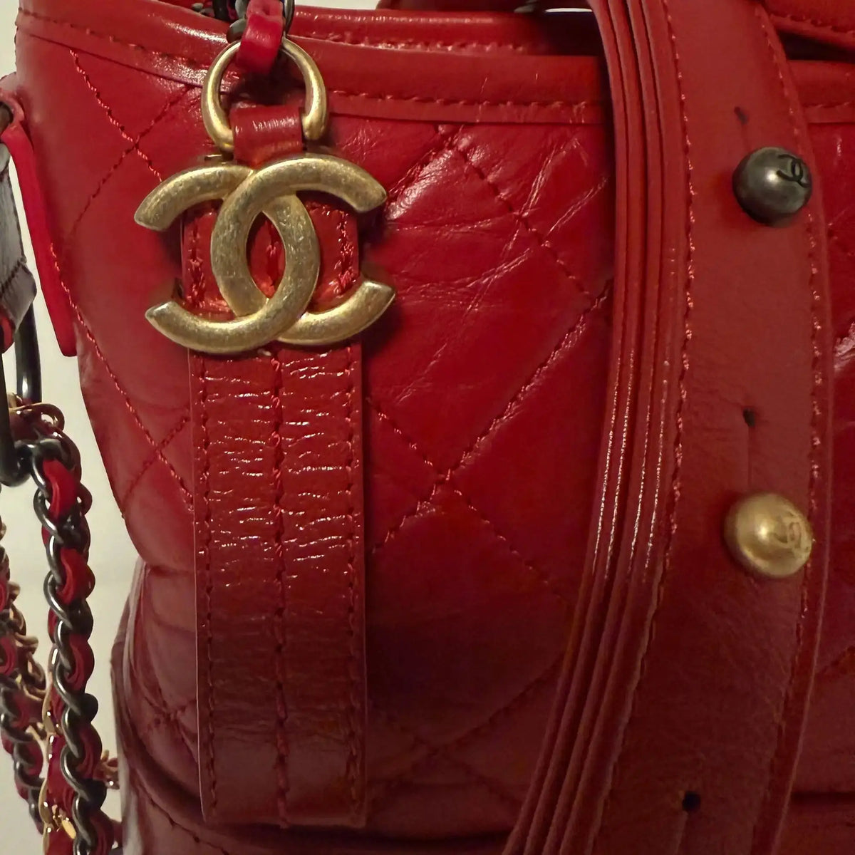 Chanel Gabrielle mittelgroß Hobo Bag rot 2020 Fullset / Sehr gut Chanel