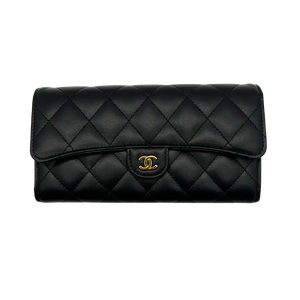 Chanel Portemonnee / Brieftas lamsleer zwart