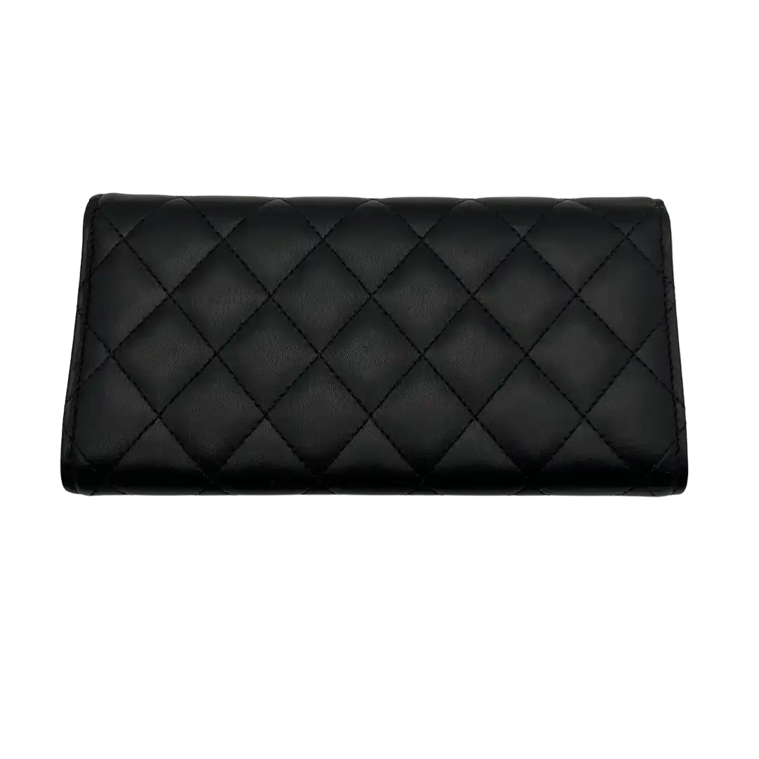 Chanel Geldbörse / Brieftasche Lammleder schwarz / ungetragen Chanel