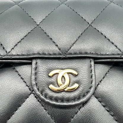 Chanel Geldbörse / Brieftasche Lammleder schwarz / ungetragen Chanel