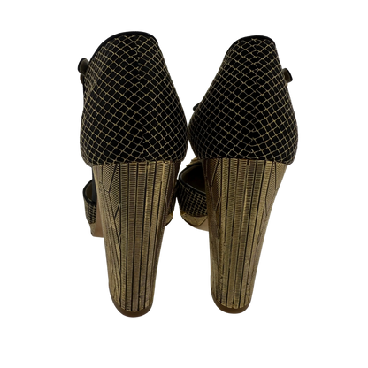 Chanel Heels Metallic gold floral Größe 38 1/2 / sehr gut Chanel