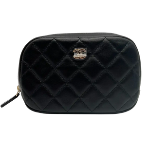 Chanel Cosmetische Tas CC Gesp Leer