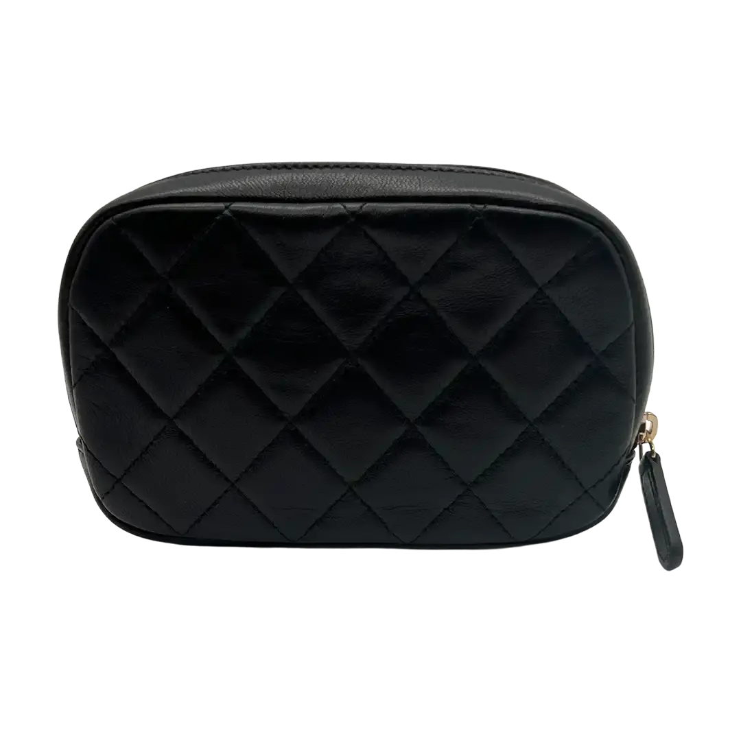 Chanel Kosmetiktasche CC Schnalle Leder / neu Chanel