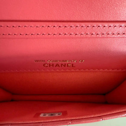 Chanel Mini Wallet on Chain rosa apricot selten / ungetragen Chanel
