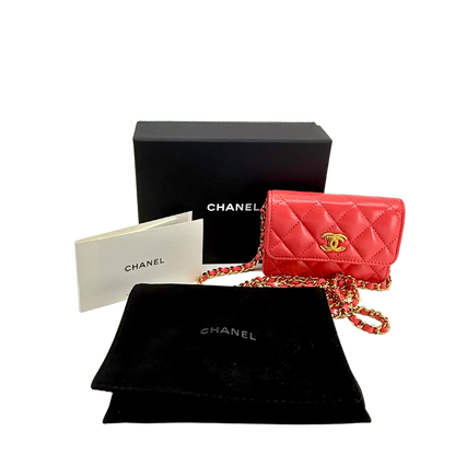 Chanel Mini Wallet on Chain rosa apricot selten / ungetragen Chanel
