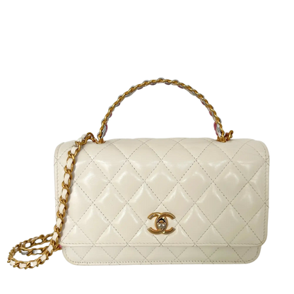 Chanel Multicolor Top Handle Wallet on Chain weiß / gut Chanel