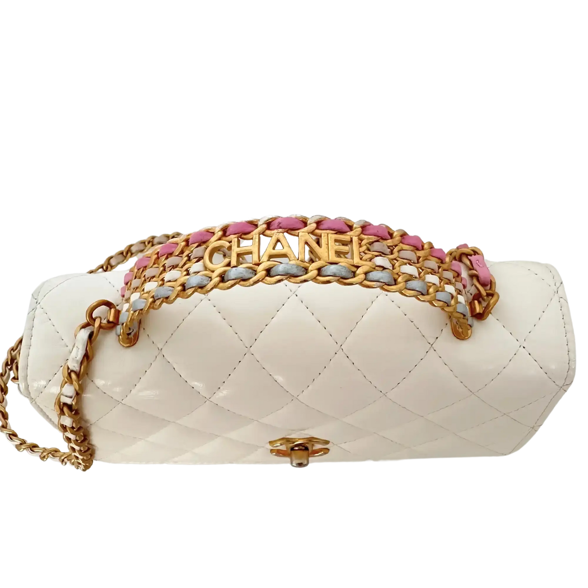 Chanel Multicolor Top Handle Wallet on Chain weiß / gut Chanel