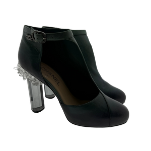 Chanel Ombre Crystal Ice Heel Enkellaarsjes groen maat 38 1/2