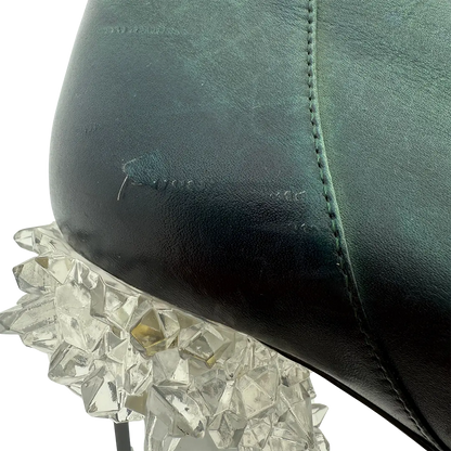 Chanel Ombre Crystal Ice Heel Ankle Boots grün Größe 38 1/2  / guter Zustand Chanel