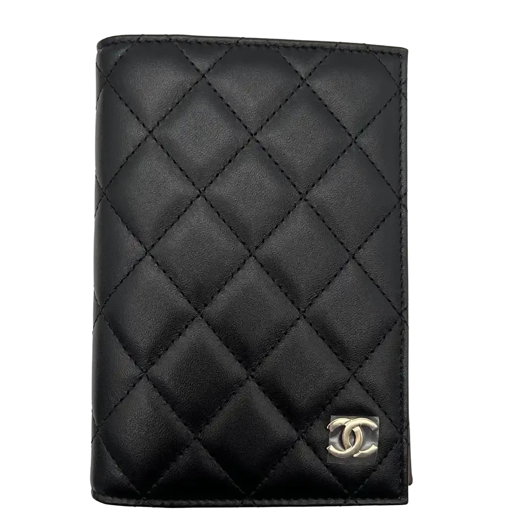 Chanel Reisepass Kartenetui Timeless Leder schwarz / neu Chanel