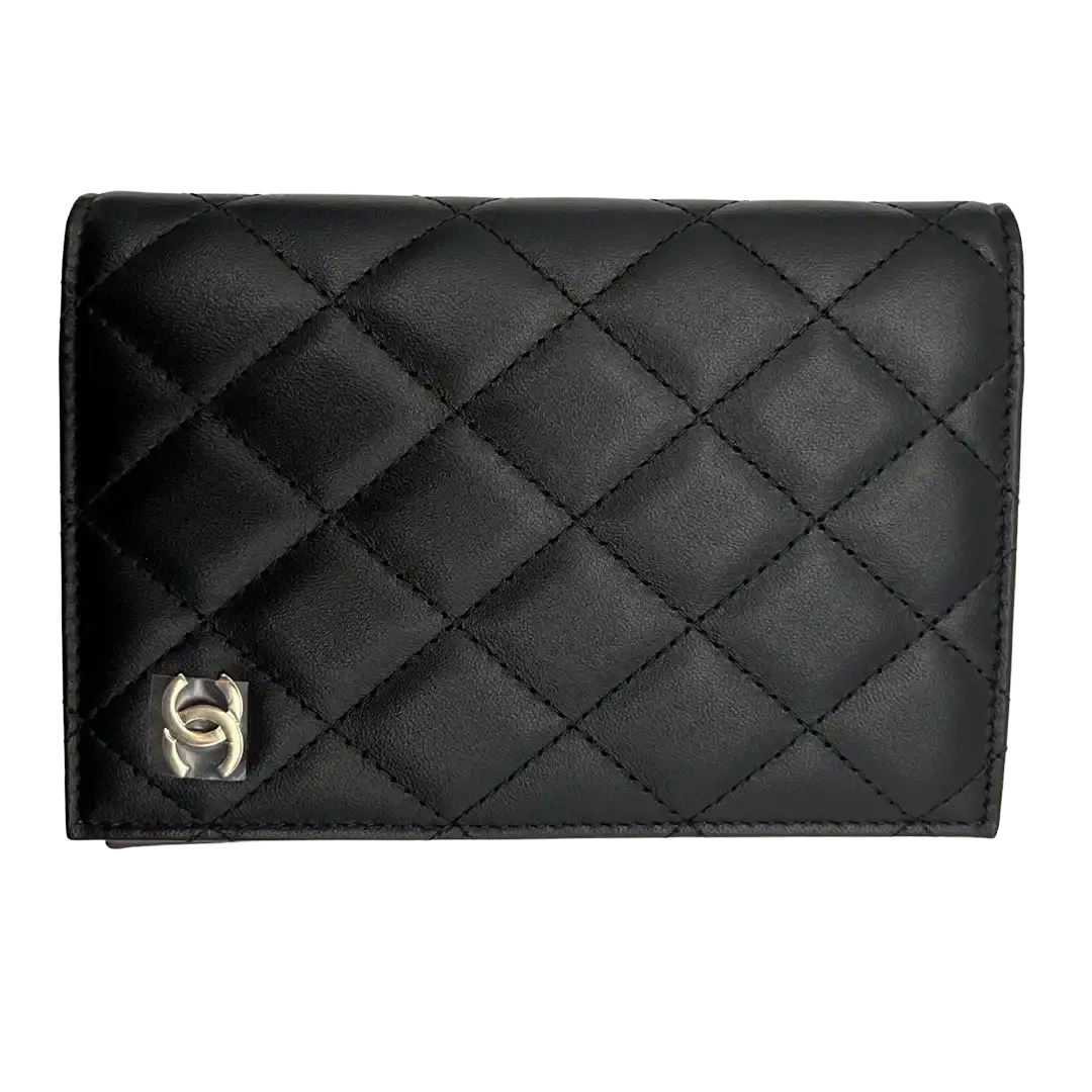 Chanel Reisepass Kartenetui Timeless Leder schwarz / neu Chanel