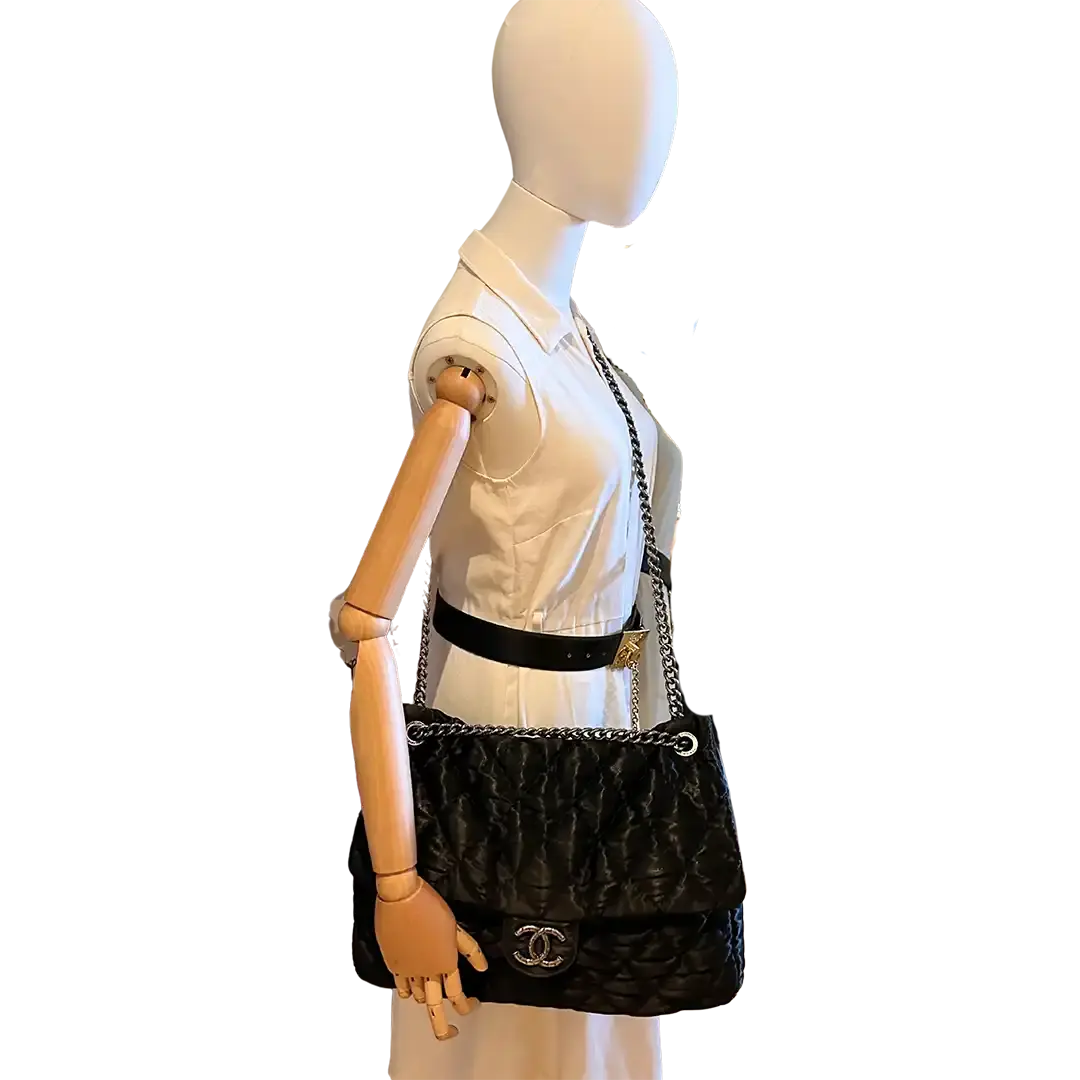 Chanel Satin Timeless Classix XXL Flap Bag schwarz / gut Chanel