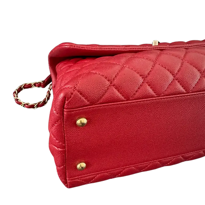 Chanel Timeless Coco Handle Large Tasche Caviar-Leder rot / sehr gut Chanel