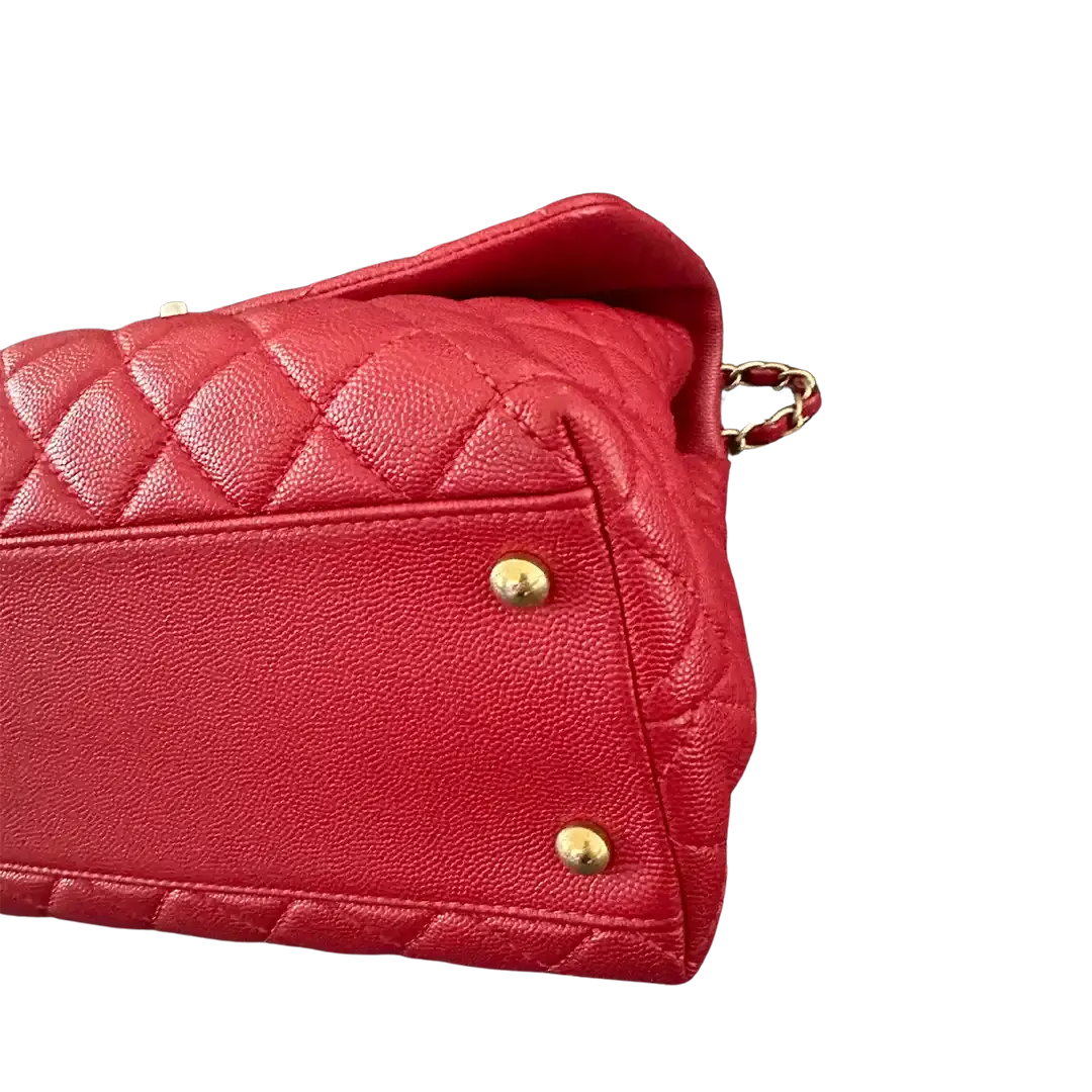 Chanel Timeless Coco Handle Large Tasche Caviar-Leder rot / sehr gut Chanel