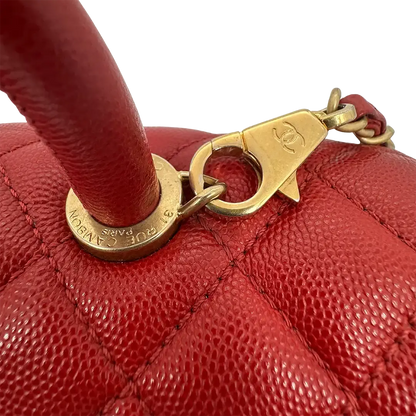 Chanel Timeless Coco Handle Large Tasche Caviar-Leder rot / sehr gut Chanel