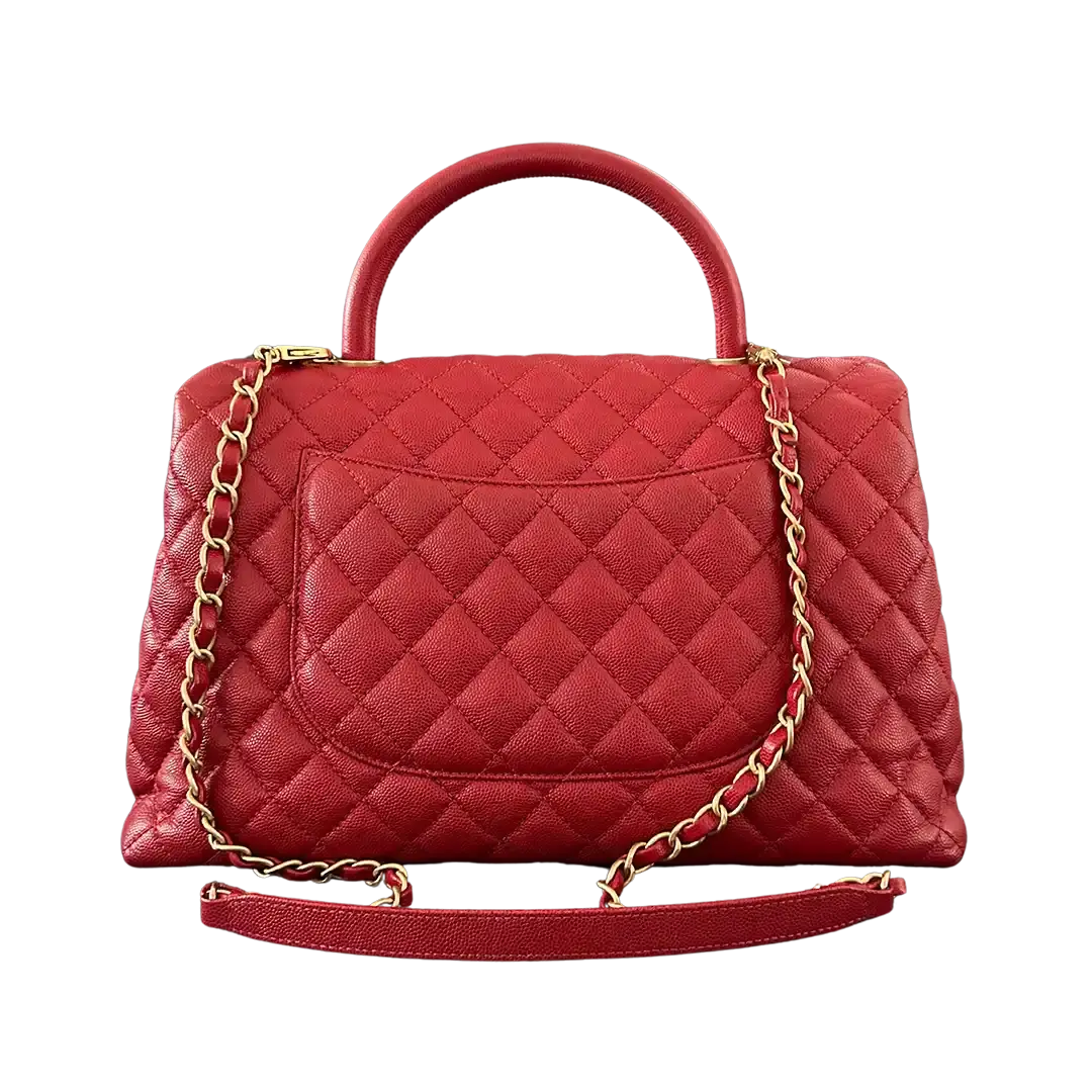 Chanel Timeless Coco Handle Large Tasche Caviar-Leder rot / sehr gut Chanel