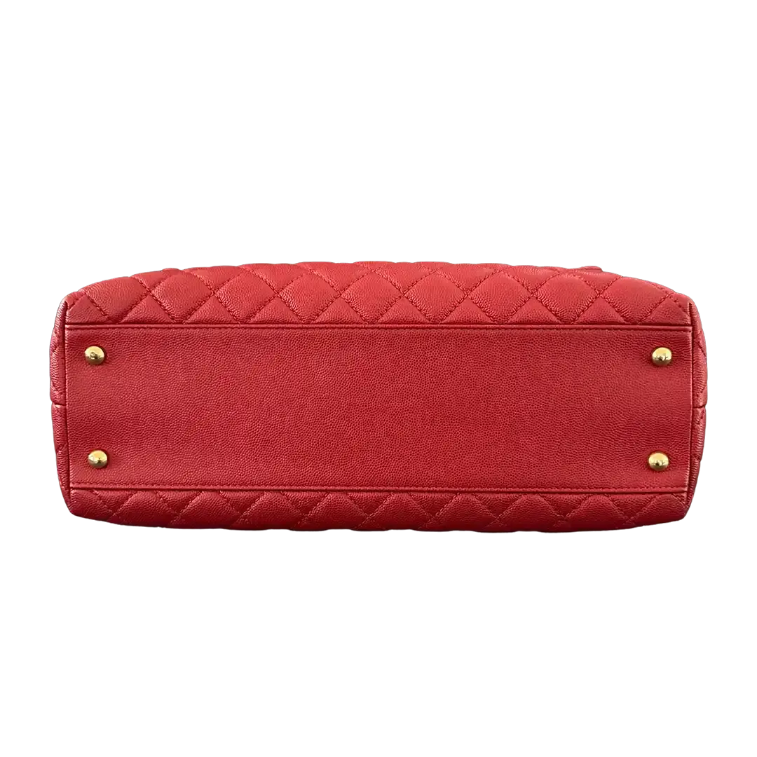 Chanel Timeless Coco Handle Large Tasche Caviar-Leder rot / sehr gut Chanel