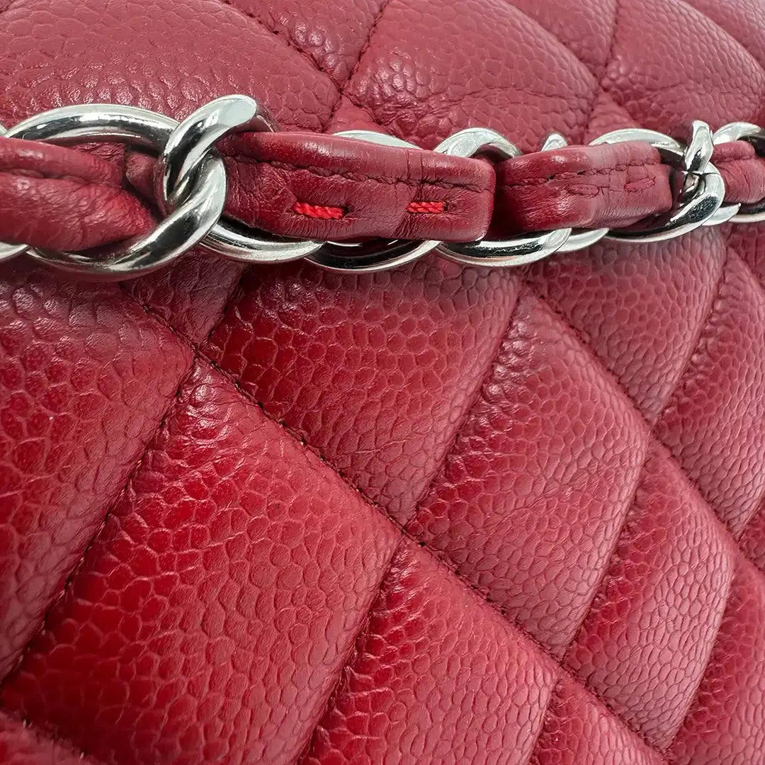 Chanel Timeless Double Flap Bag Jumbo rot Kaviarleder / gut Chanel