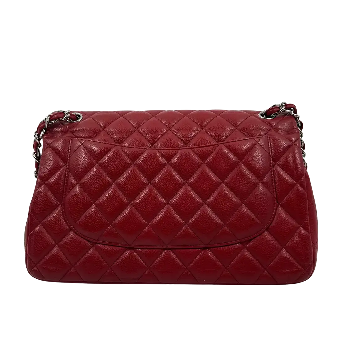 Chanel Timeless Double Flap Bag Jumbo rot Kaviarleder / gut Chanel
