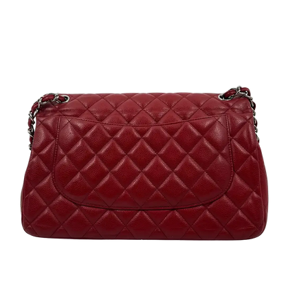 Chanel Timeless Double Flap Bag Jumbo rot Kaviarleder / gut Chanel