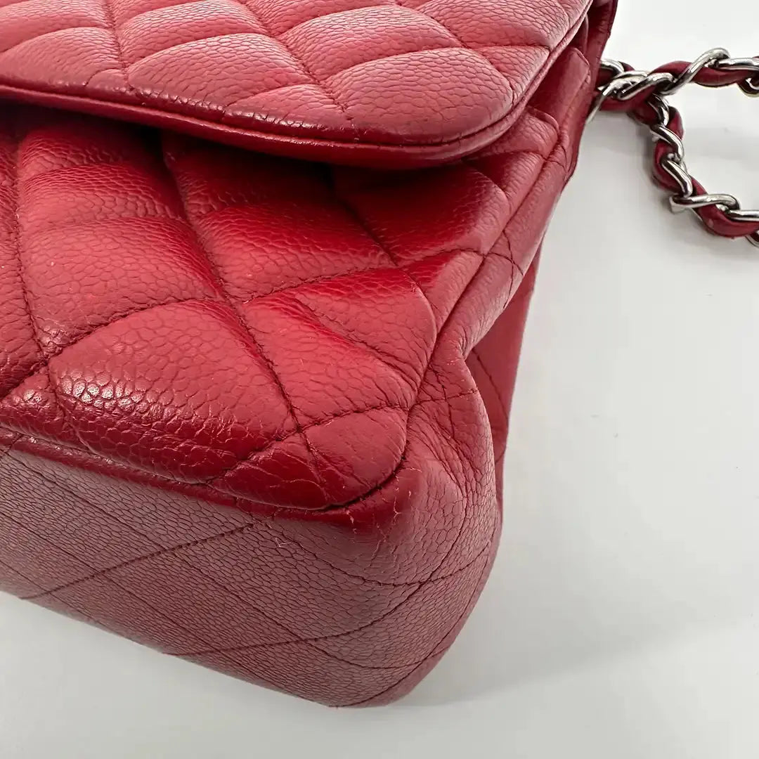 Chanel Timeless Double Flap Bag Jumbo rot Kaviarleder / gut Chanel