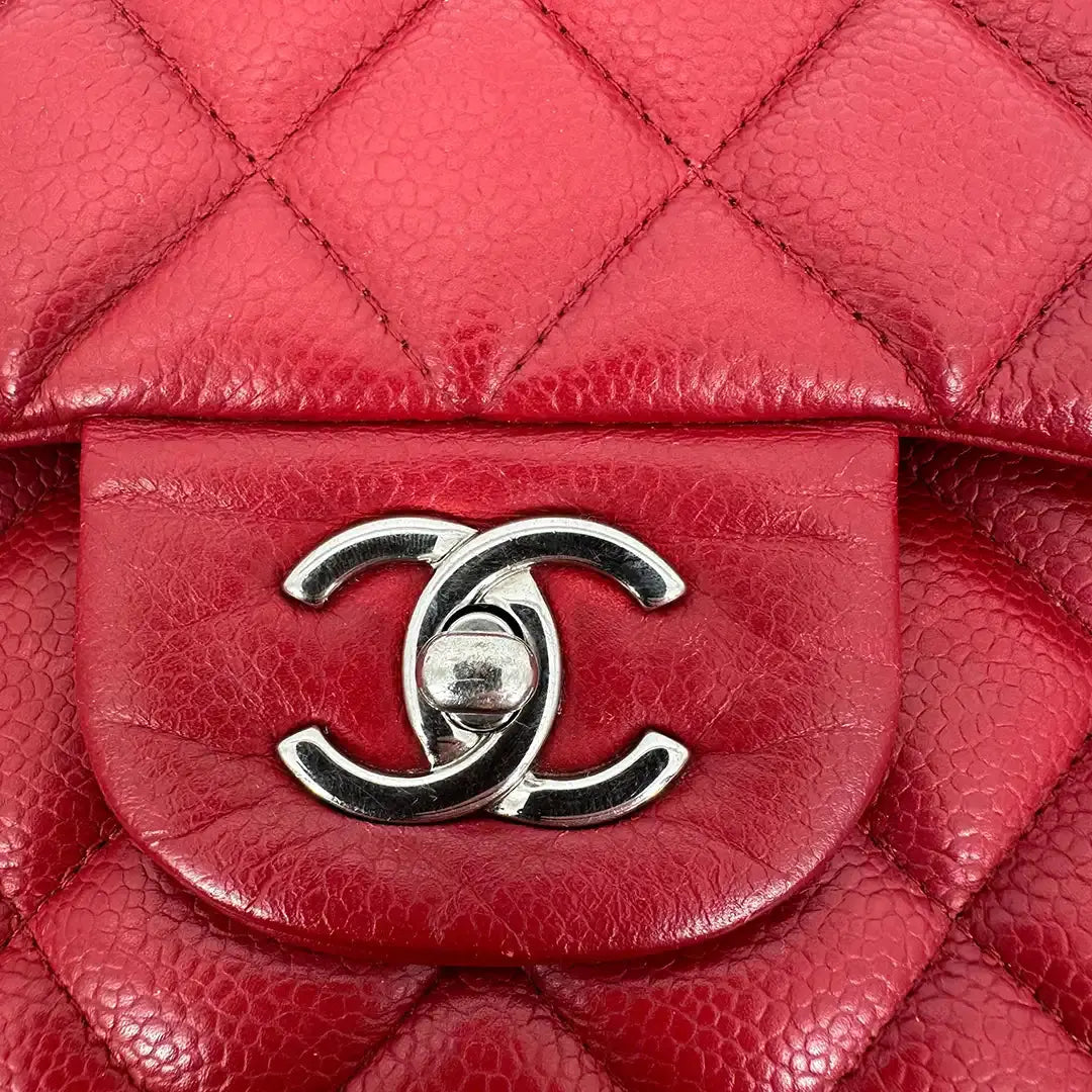 Chanel Timeless Double Flap Bag Jumbo rot Kaviarleder / gut Chanel