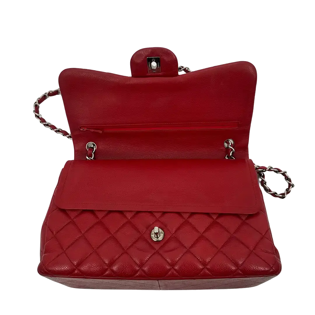Chanel Timeless Double Flap Bag Jumbo rot Kaviarleder / gut Chanel