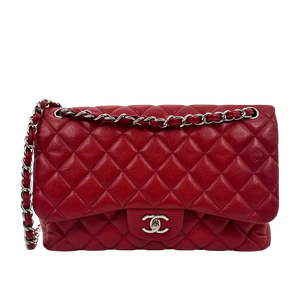Chanel Timeless Double Flap Bag Jumbo rood kaviaarleer