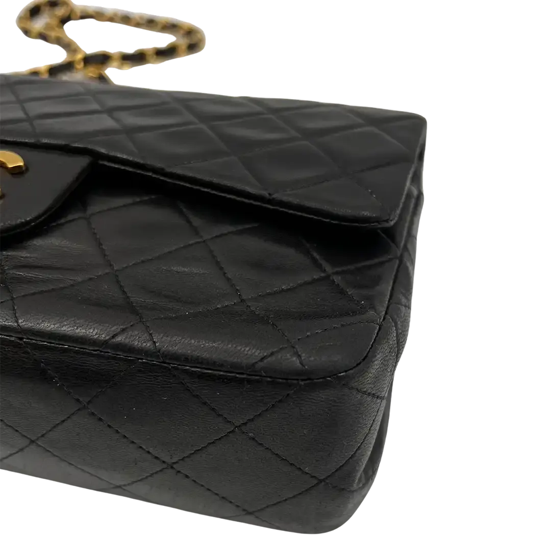 Chanel Timeless Double Flap Small schwarzes Lammleder / sehr gut - Echtheitscheck