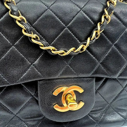 Chanel Timeless Double Flap Small schwarzes Lammleder / sehr gut - Echtheitscheck