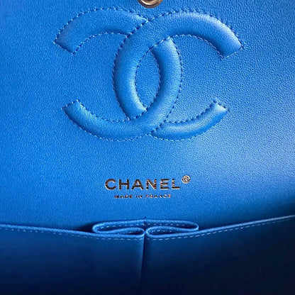 Chanel Timeless Double Flapbag Medium Kaviarleder blau 2022 Fullset / ungetragen Chanel