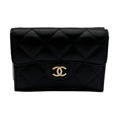 Chanel Timeless Portemonnaie aus Lammleder schwarz / ungetragen Chanel