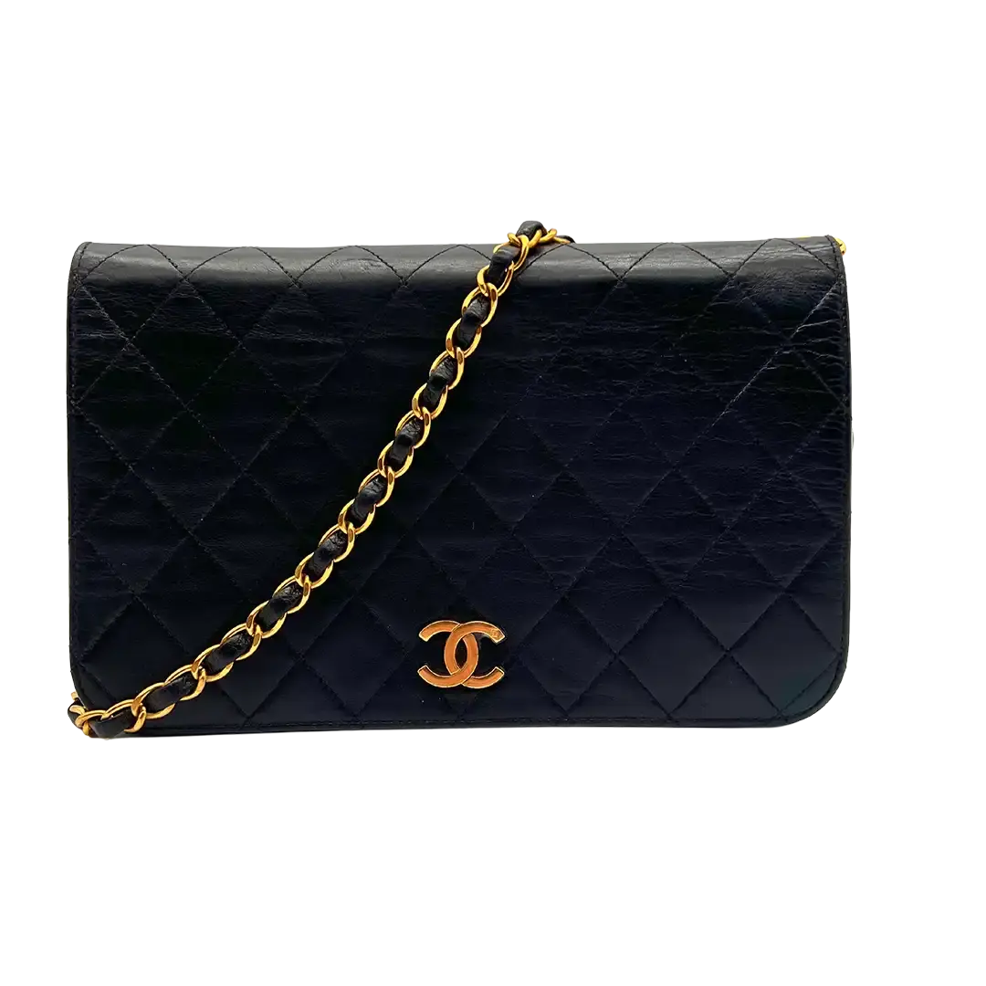 Chanel Timeless Wallet on Chain WOC Vintage Lammleder schwarz / gut Chanel