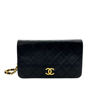 Chanel Timeless Wallet on Chain WOC Vintage lamsleer zwart vergulde hardware