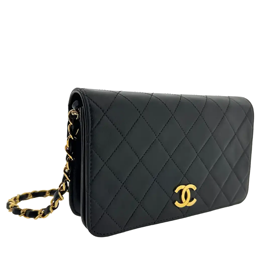Chanel Timeless Wallet on Chain WOC Vintage Lammleder schwarz vergoldete Hardware/sehr gut Chanel