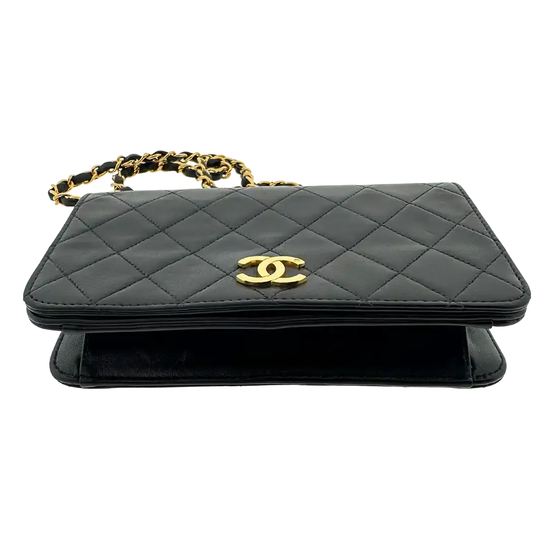 Chanel Timeless Wallet on Chain WOC Vintage Lammleder schwarz vergoldete Hardware/sehr gut Chanel