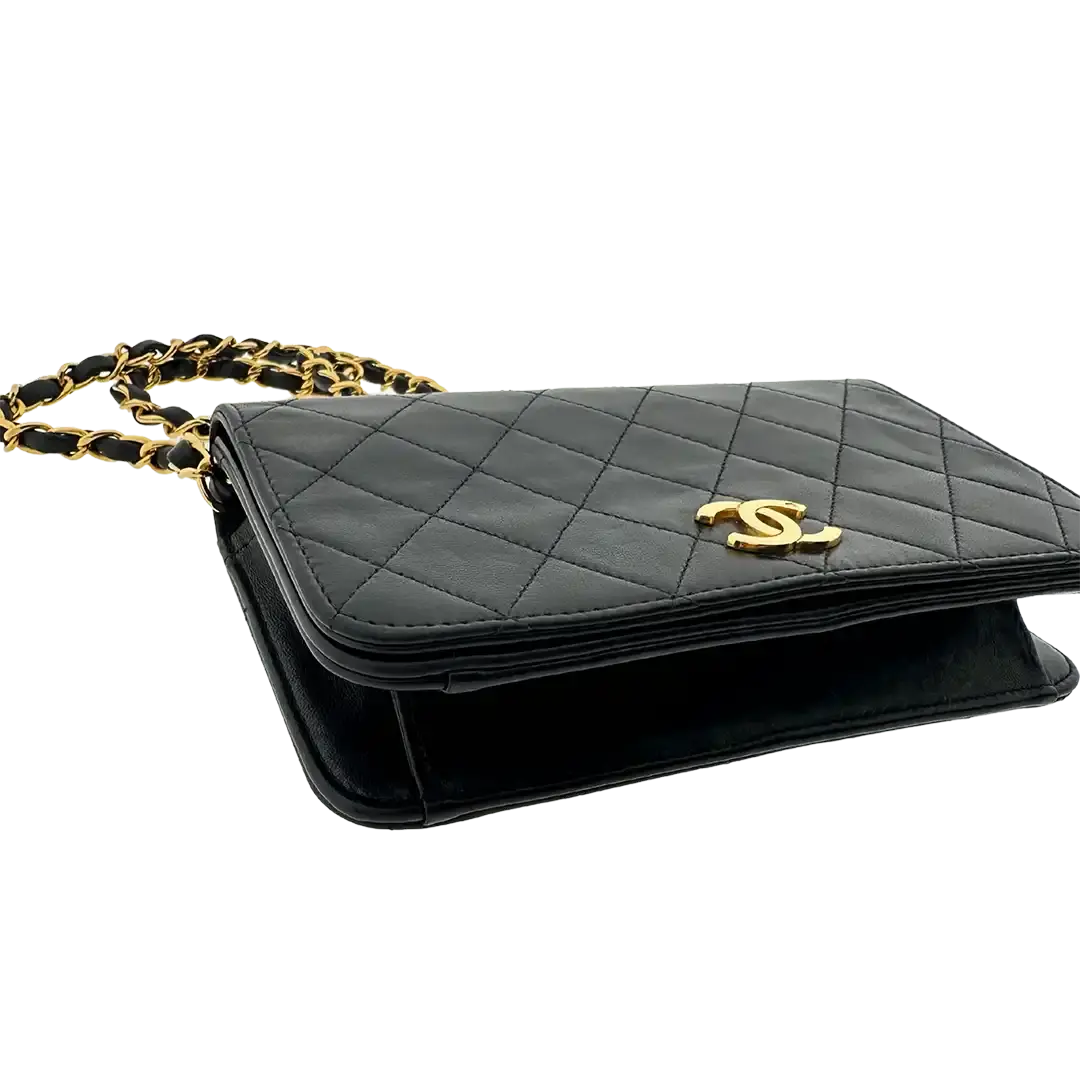 Chanel Timeless Wallet on Chain WOC Vintage Lammleder schwarz vergoldete Hardware/sehr gut Chanel