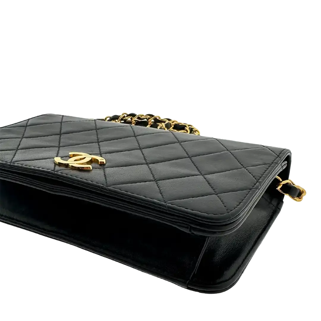 Chanel Timeless Wallet on Chain WOC Vintage Lammleder schwarz vergoldete Hardware/sehr gut Chanel