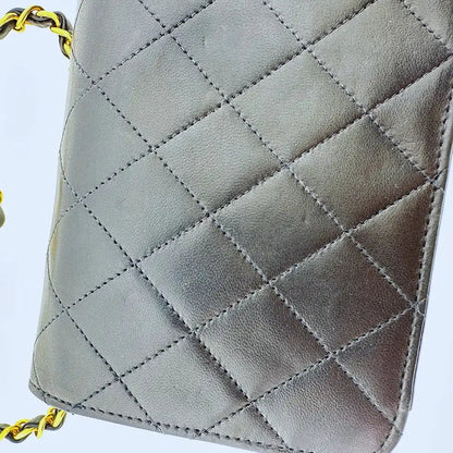 Chanel Timeless Wallet on Chain WOC Vintage Lammleder schwarz vergoldete Hardware/sehr gut Chanel