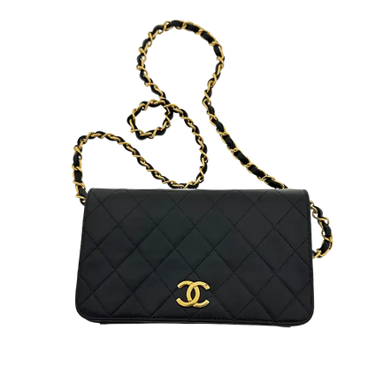 Chanel Timeless Wallet on Chain WOC Vintage Lammleder schwarz vergoldete Hardware/sehr gut Chanel