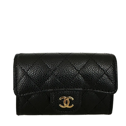 Chanel Timeless kleine Geldbörse (Kreditkartenetui) Kaviarleder schwarz Fullset 2025 / neuwertig Chanel