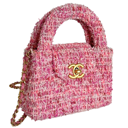Chanel Tweed Nano Kelly Shopper pink / sehr gut Chanel