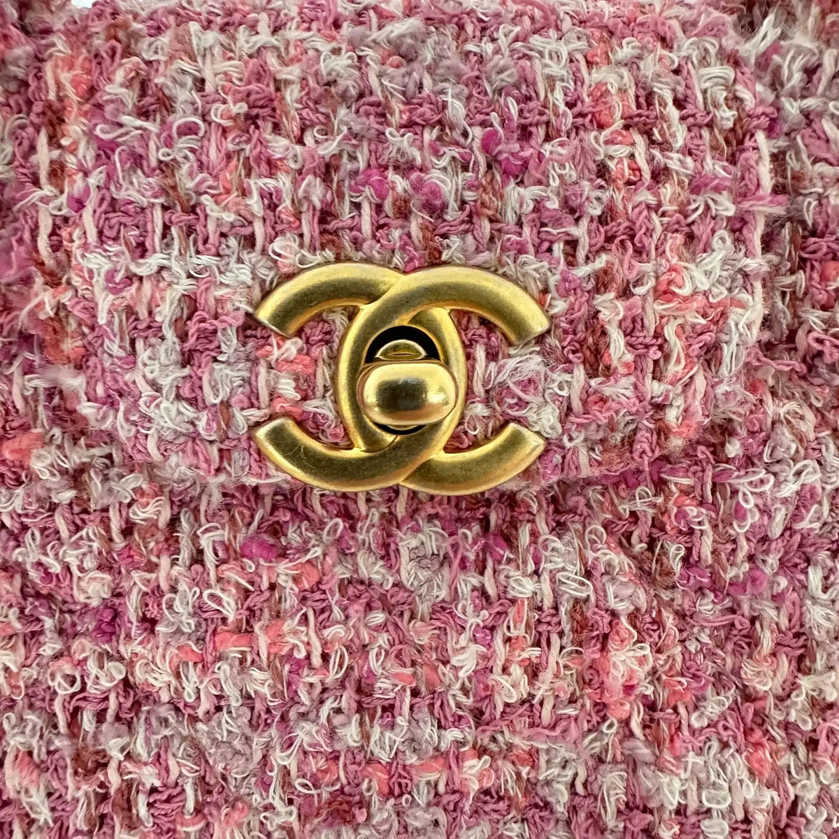 Chanel Tweed Nano Kelly Shopper pink / sehr gut Chanel