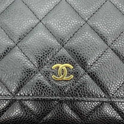 Chanel Wallet on Chain Bag Kaviar Leder schwarz goldene Hardware / sehr gut Chanel