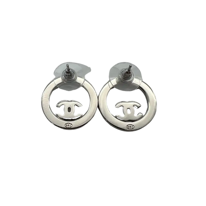 Chanel klassiche CC Ohrringe silber/kristall Fullset / neu Chanel