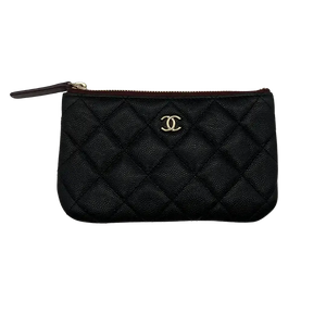 Chanel kleine portemonnee CC kaviaarleer zwart
