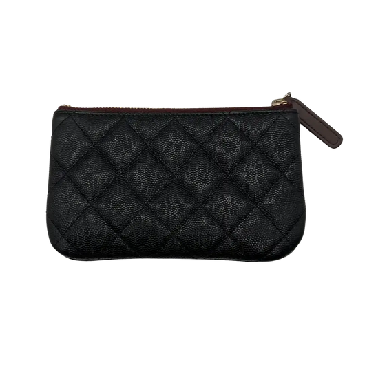 Chanel kleine Geldbörse CC Kaviar Leder schwarz / neuwertig Chanel