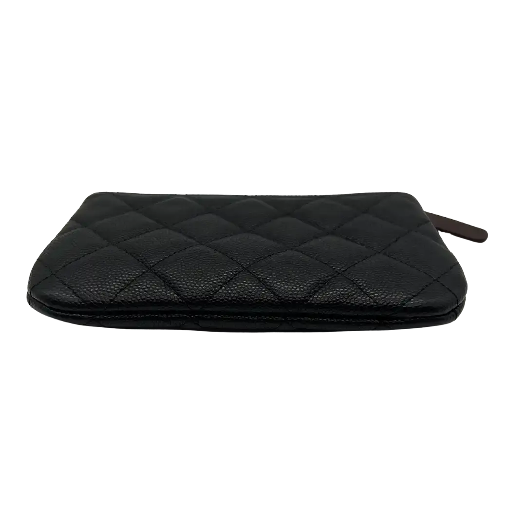 Chanel kleine Geldbörse CC Kaviar Leder schwarz / neuwertig Chanel